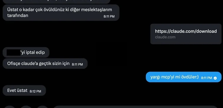 Kullanıcı mesajı: Ofisçe Claude’a geçtik sizin için